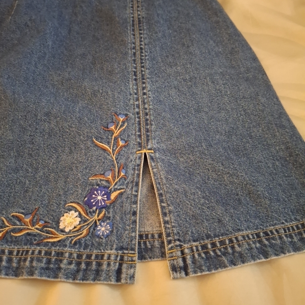 Route 66 Women's Blue Denim Embroidered Mini Skirt - Picture 7 of 7